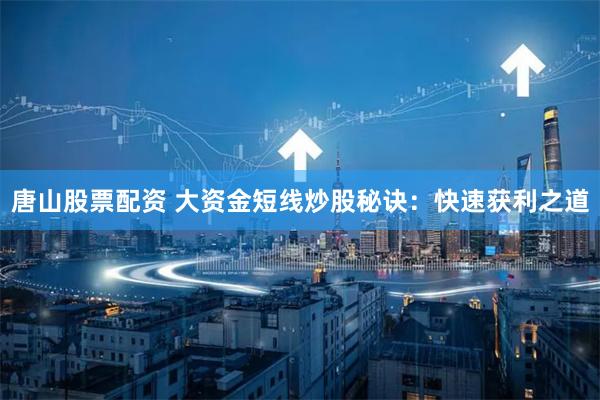 唐山股票配资 大资金短线炒股秘诀：快速获利之道